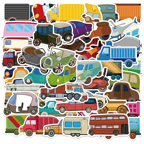102 Pcs Car Truck Vehicle Transportation Stickers,Waterproof Vinyl Stickers Suitabl...