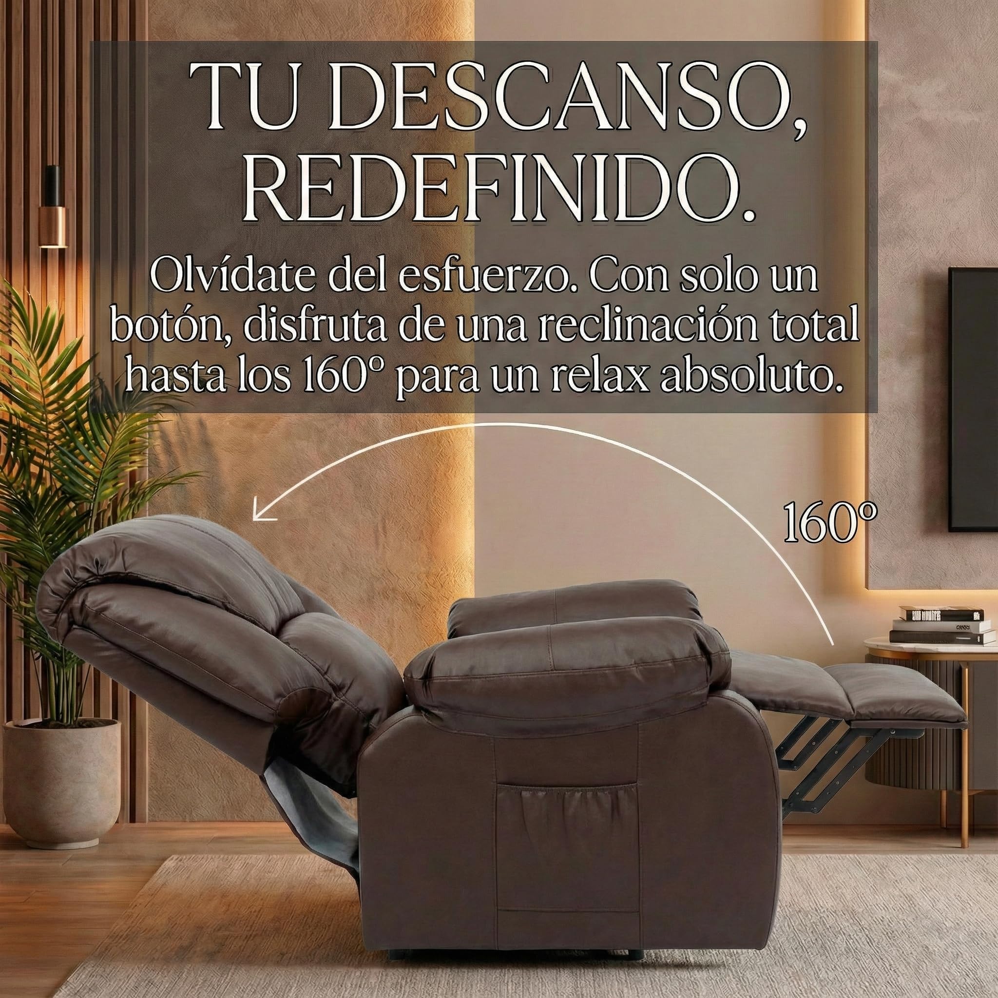 ECODE® Sillon de Relax Reclinable Levantapersonas Electrico con Masaje y Calor Lumbar - Sillones Electricos Stressless Ideales para Personas Mayores