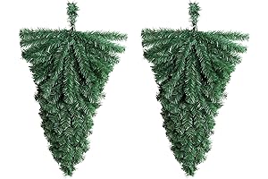 2 PCS Artificial Christmas Teardrop Garland, Spruce Pine Cone Berry Swag Door Swag Wreath