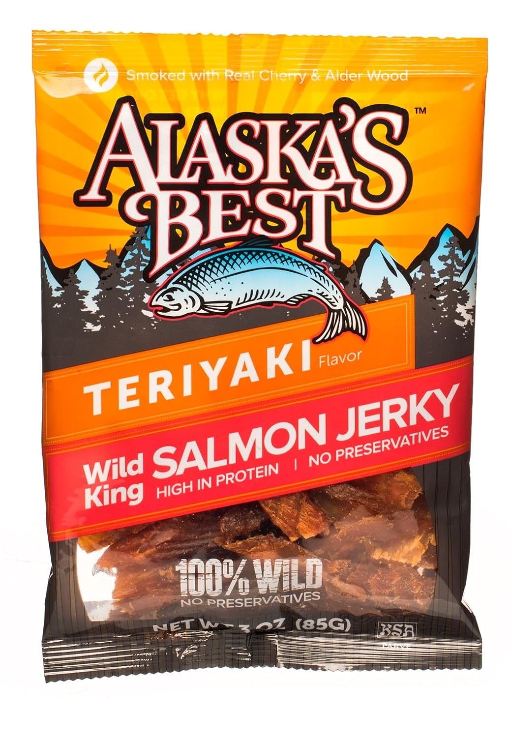 Wild Salmon Jerky 3 Ounce Pouch Teriyaki 3 Bags