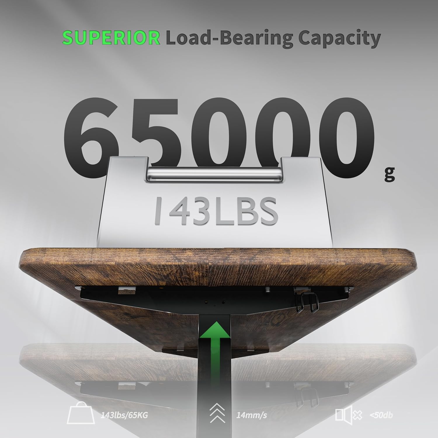 ERGOMAKER 55-inch Electric Standing Desk, Adjustable Height Stand Desk, Sit Stand Desk with Computer Workstation, Rustic Brown - Image 6