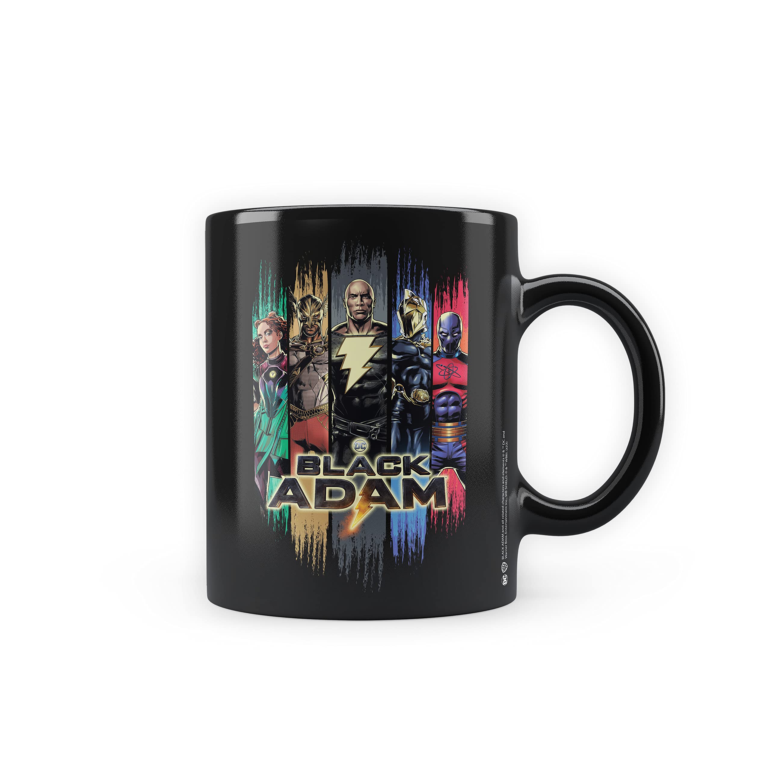 Epic Stuff - DC Comics - Black Adam Graphic Art Black Design Premium Black Patch Coffee Mug 350ml (with Coaster) - Officially Licensed by Warner Bros, USA