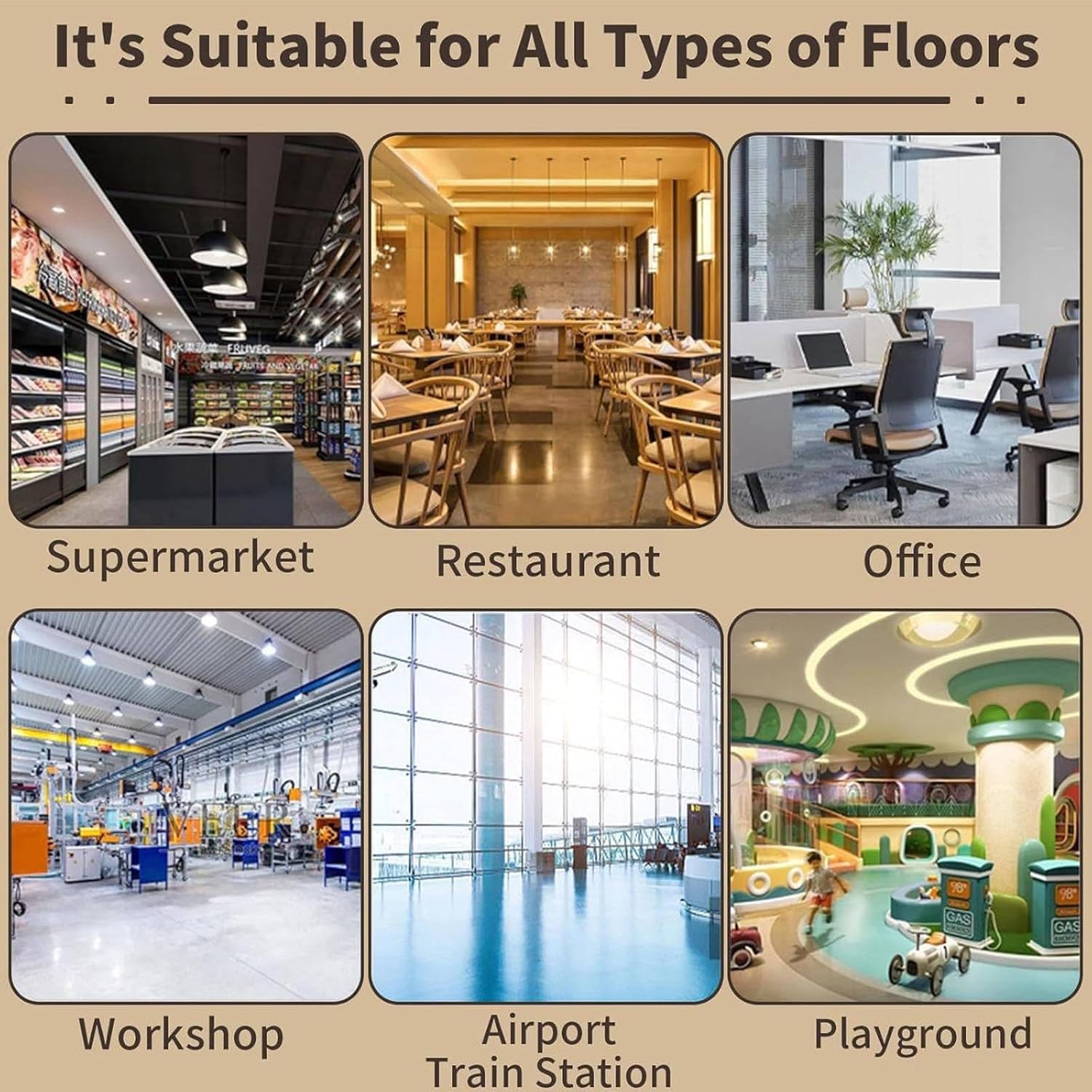 Portable Commercial Floor Scrubber - 16.9" Wide Cleaning Machine with 360° Rotary Double Brushes, 4.5L & 7.5L Dual Tanks, Ideal for Home, Office & Small Businesses