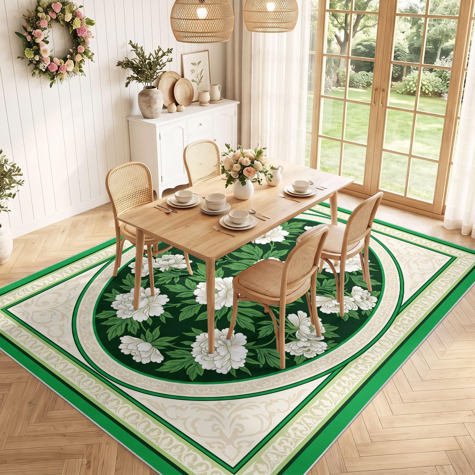 Générique Tapis de Enfant Oriental Élégant Fleurs Plante