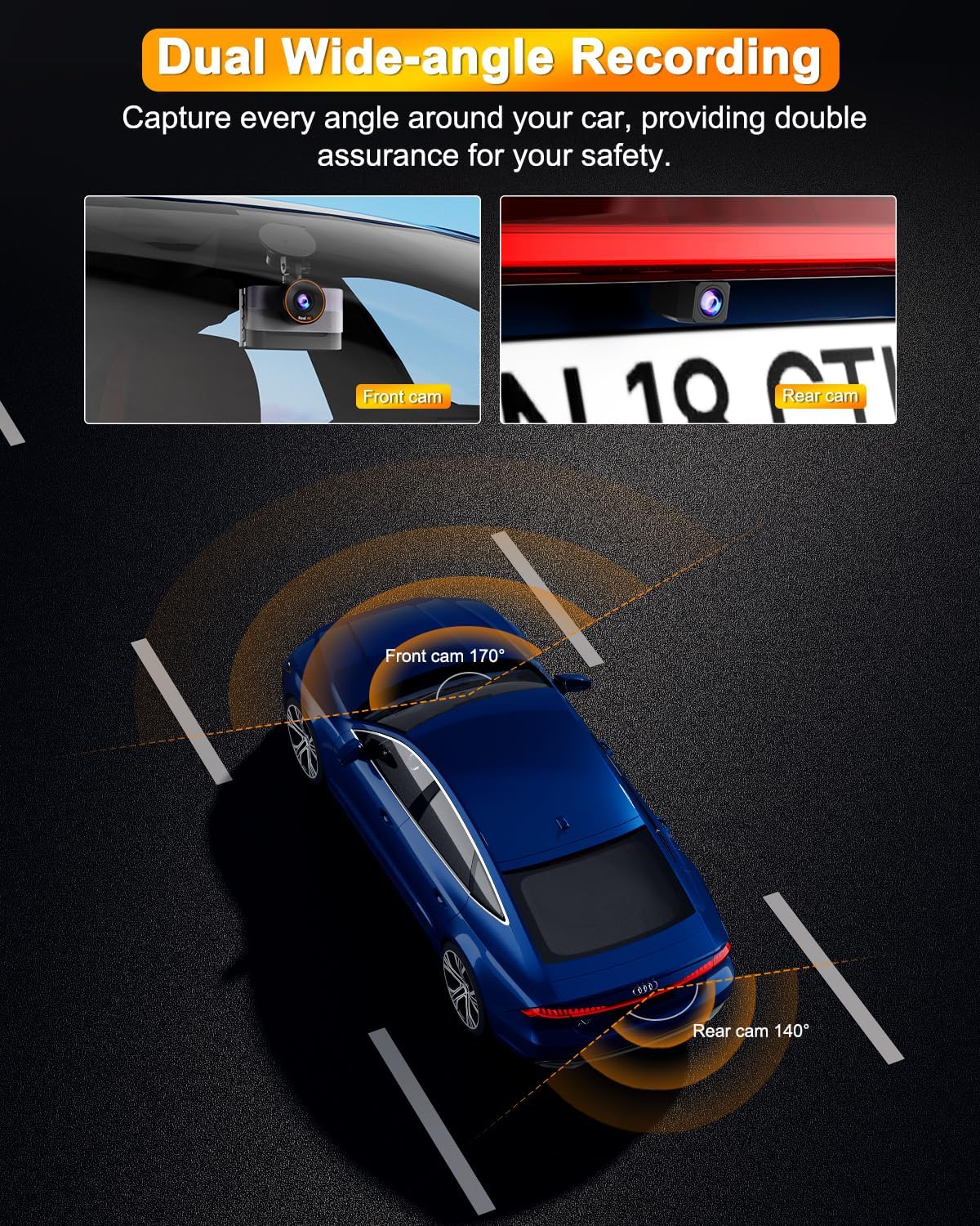 Diagram of dual wide-angle recording coverage