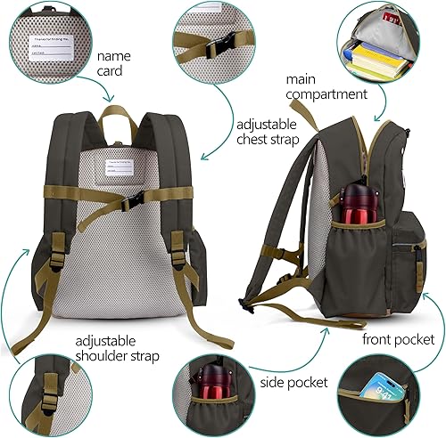 Miniatura 6 de Mochila infantil para niños y niñas de 2 a 5 años, mochila preescolar para niños y niñas, Aceitunas, Pequeño