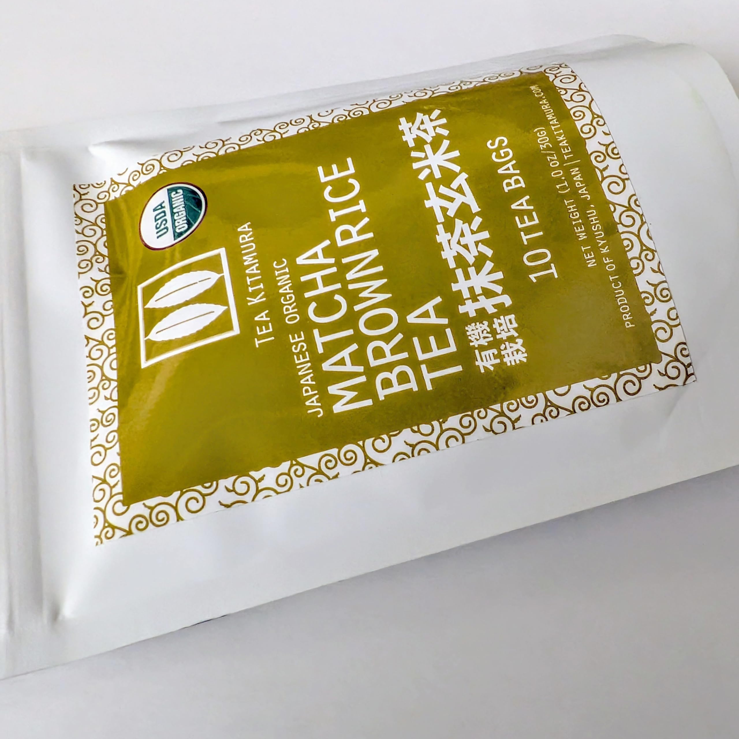 Organic Japanese Matcha Brown Rice Tea Matcha Genmai-Cha 10 Tea Bags by Tea Kitamura Small Batch — view 4
