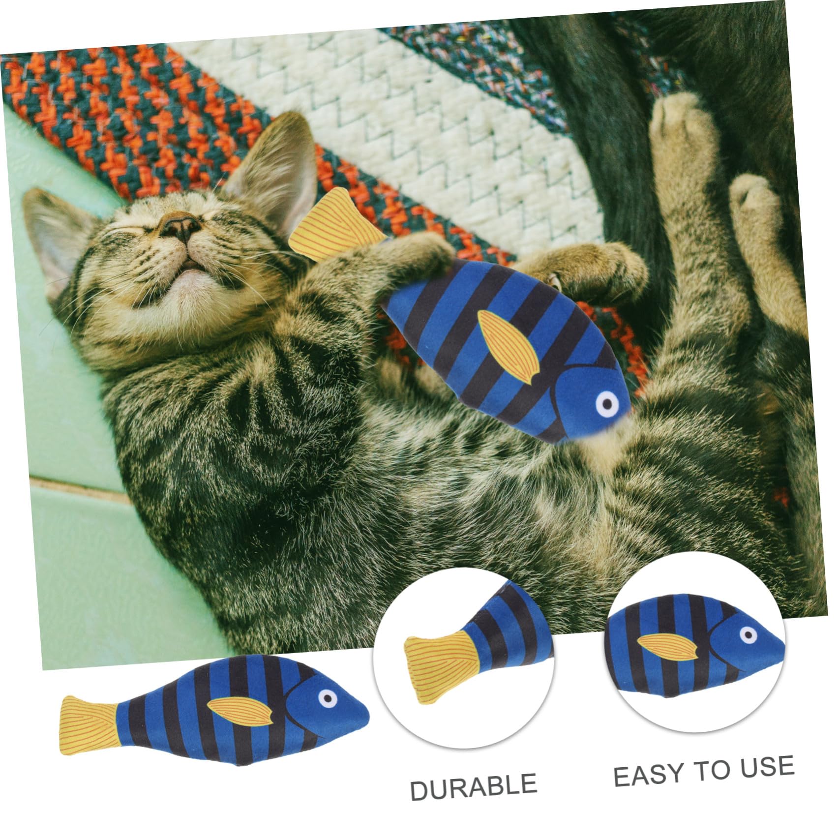 KOMBIUDA Herbe à Chat Naturelle Facile à Jouer et Résistant aux Morsures Jouet en Peluche de Poisson Jouet à Mâcher pour Chats D'intérieur