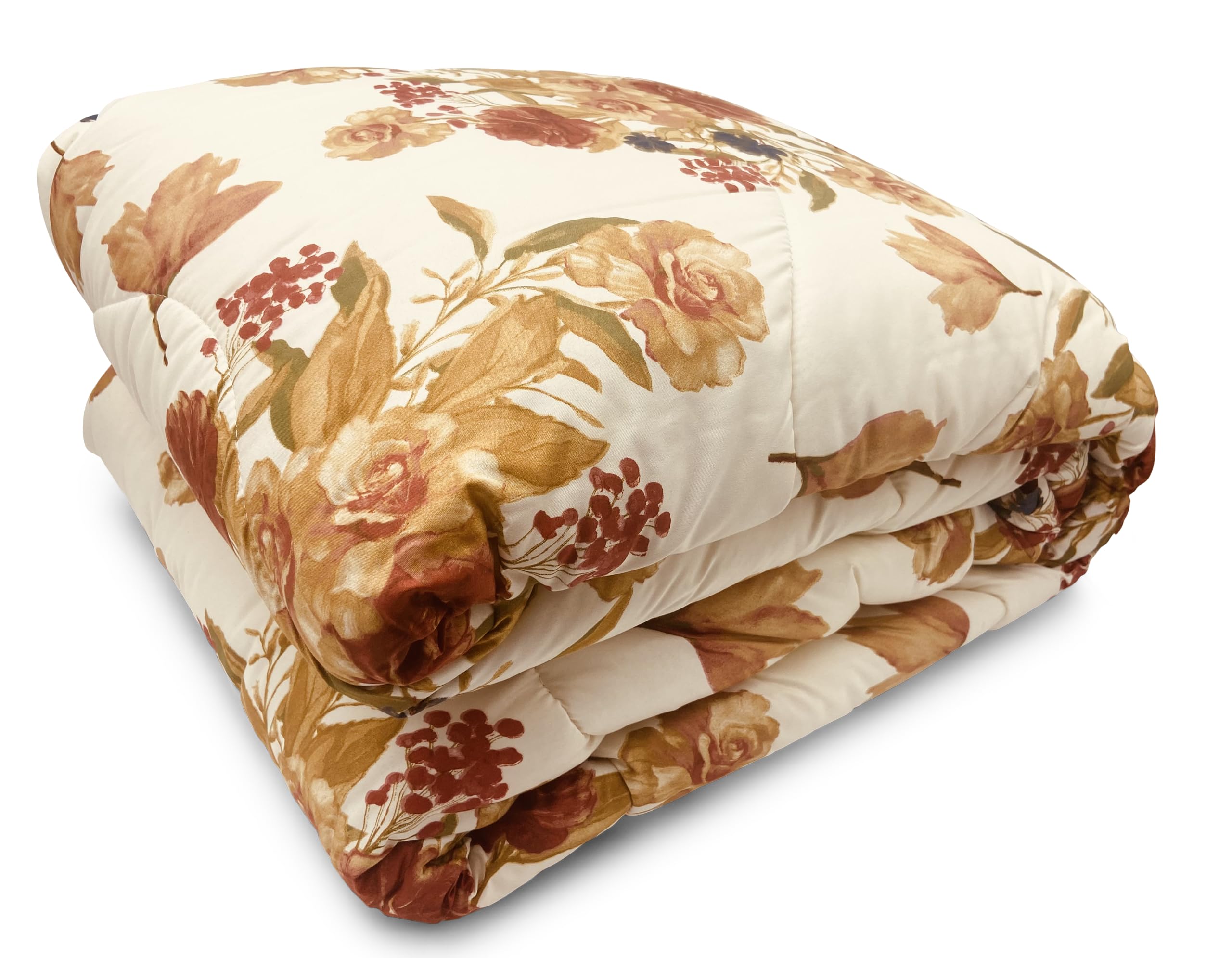 Trapunta Invernale Letto Singolo 160x250cm - Fantasia Fiori Rosa, Made In Italy, Calda E Morbida - Foto 4