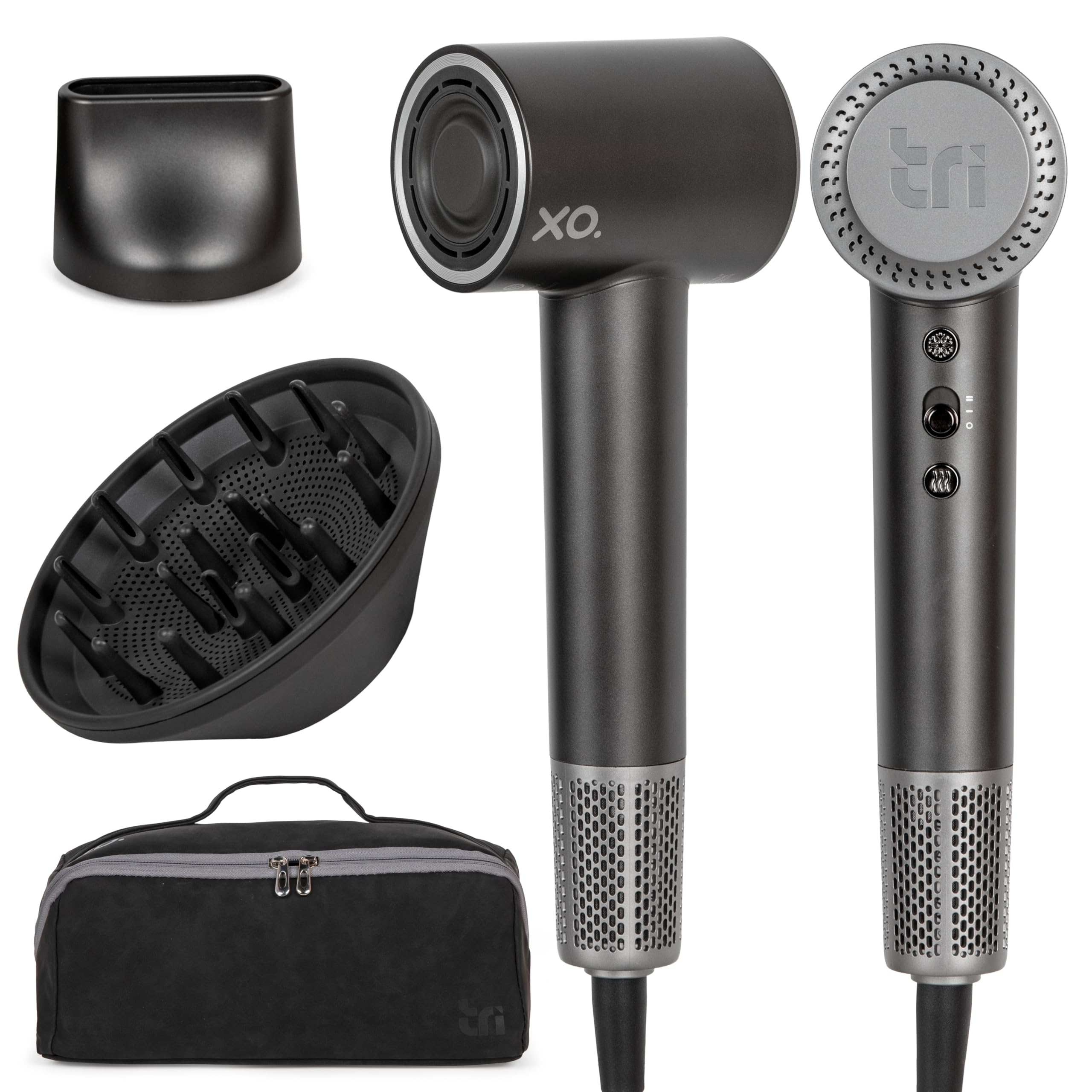 Ionic Hair Dryer with Diffuser for Curly Hair Quiet Professional Fast Drying Blow Dryer for Thick Hair with
