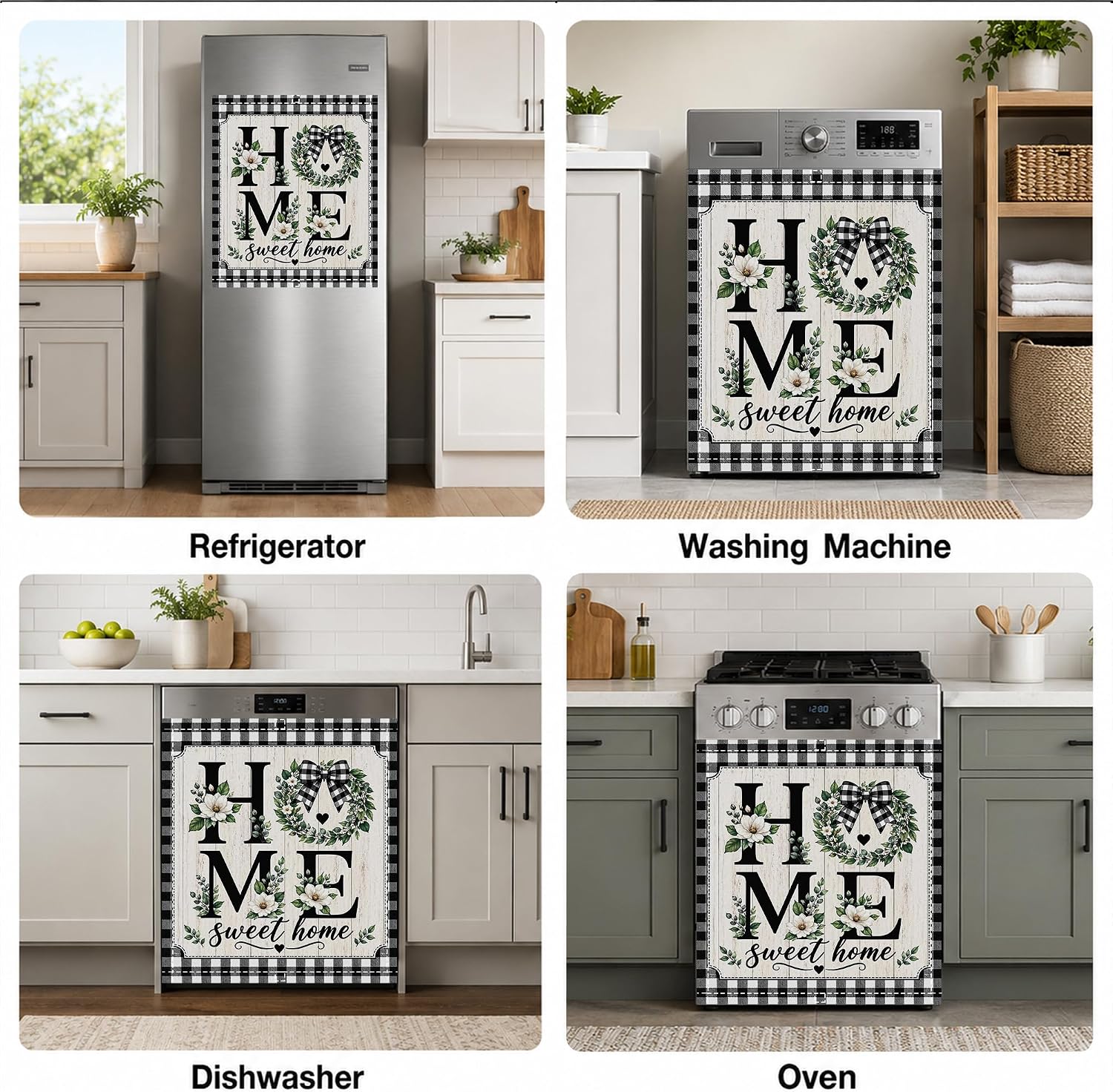 gsgfdsh Buffalo Plaid Farmhouse Dishwasher Decorative Magnet Cover image 4