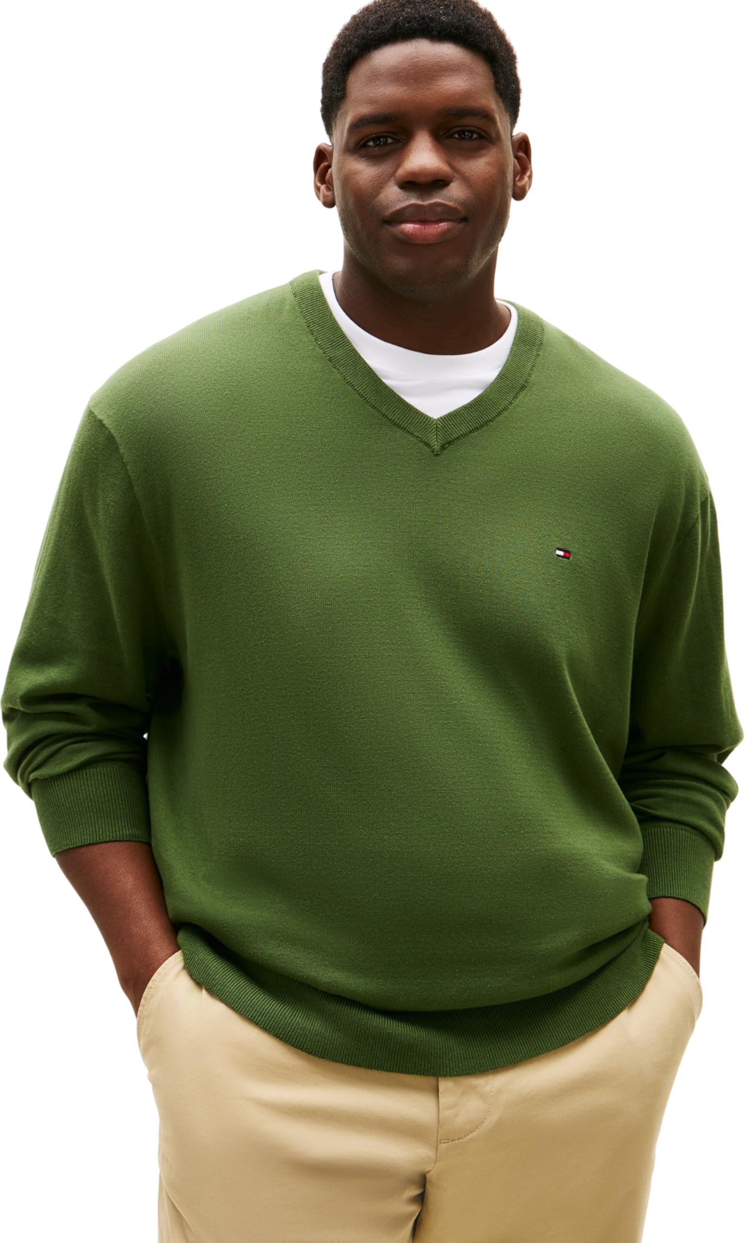 Tommy Hilfiger Herren Bt-Essential Cotton V Neck-b Mw0mw43012 Pullover