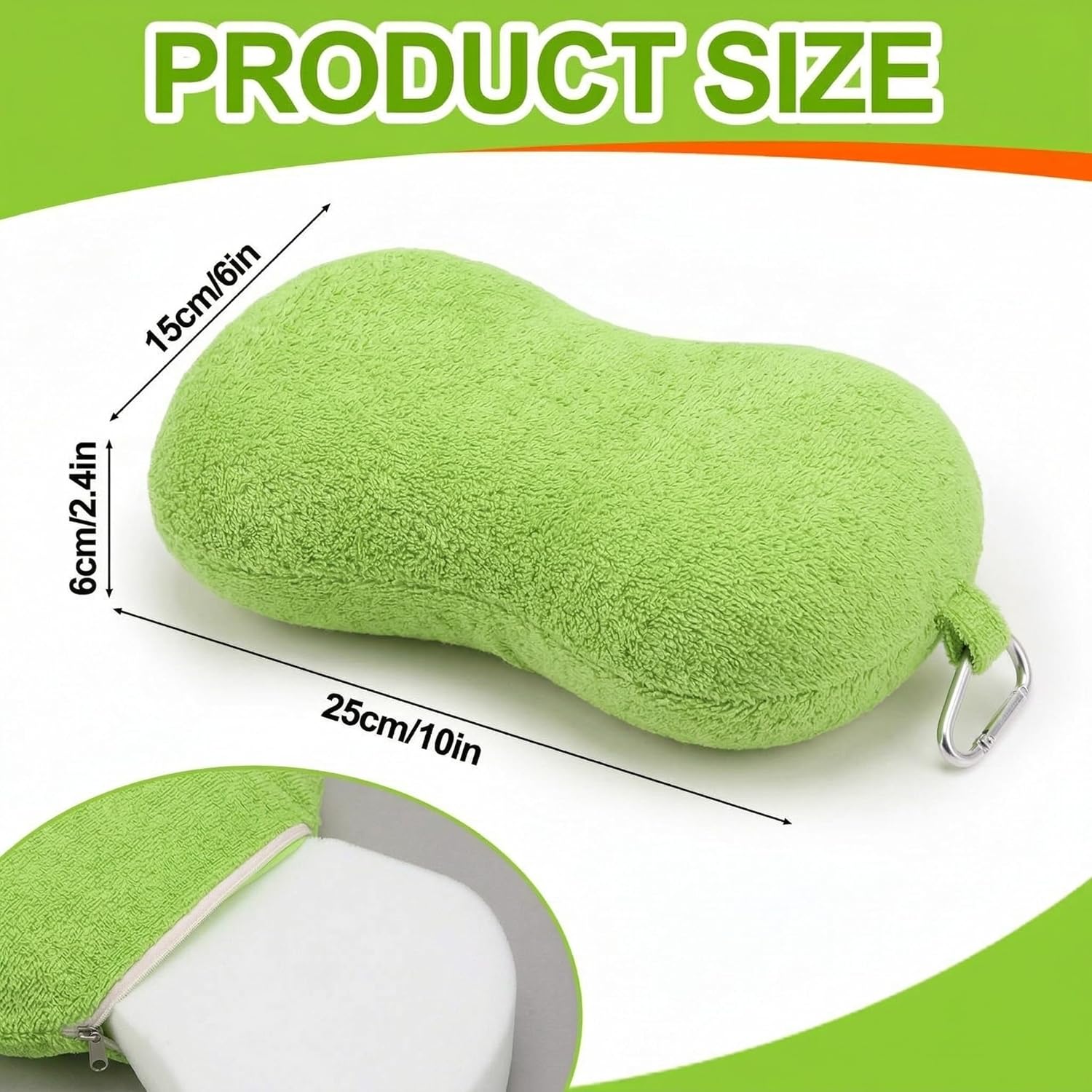 4 Pcs Kayak Sponge Kayaking Water Absorbing Bilge Sponges Dual Color Kayak Accessories for Cleaning with Anti-lost Carabiner Lightweight Green and Orange for Boat Canoes Row Water Activities