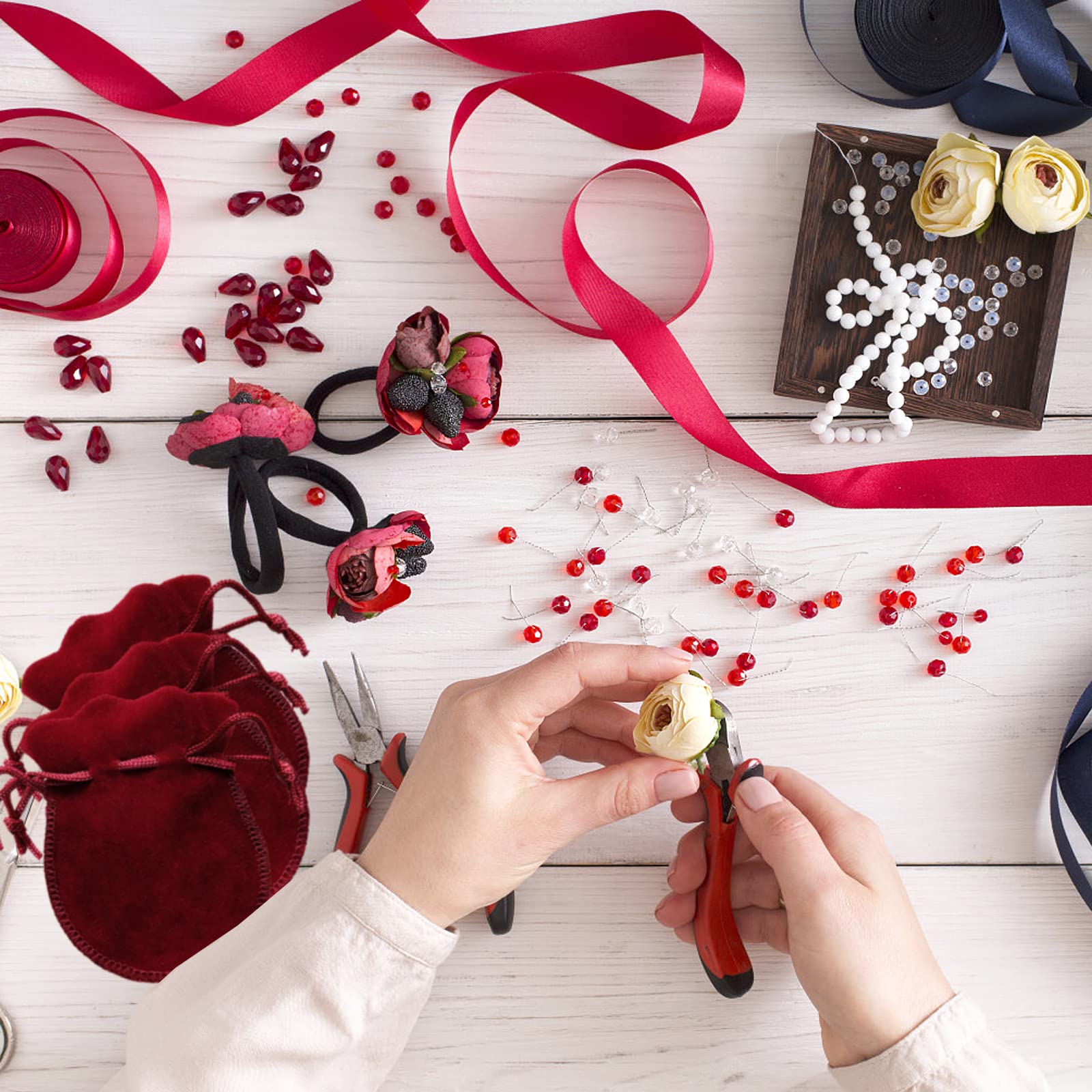 Sacchetti Di Raso Con Coulisse NBEADS - 18 Pezzi In 3 Taglie Per Gioielli, Cosmetici, Bomboniere - Foto 7