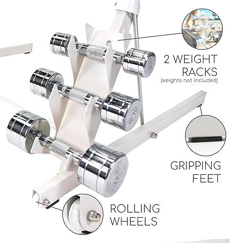 Vista 8 de Portable Folding Exercise Bar for Barre, Balance and Ballet Home Workouts, Strong Freestanding Stable Design