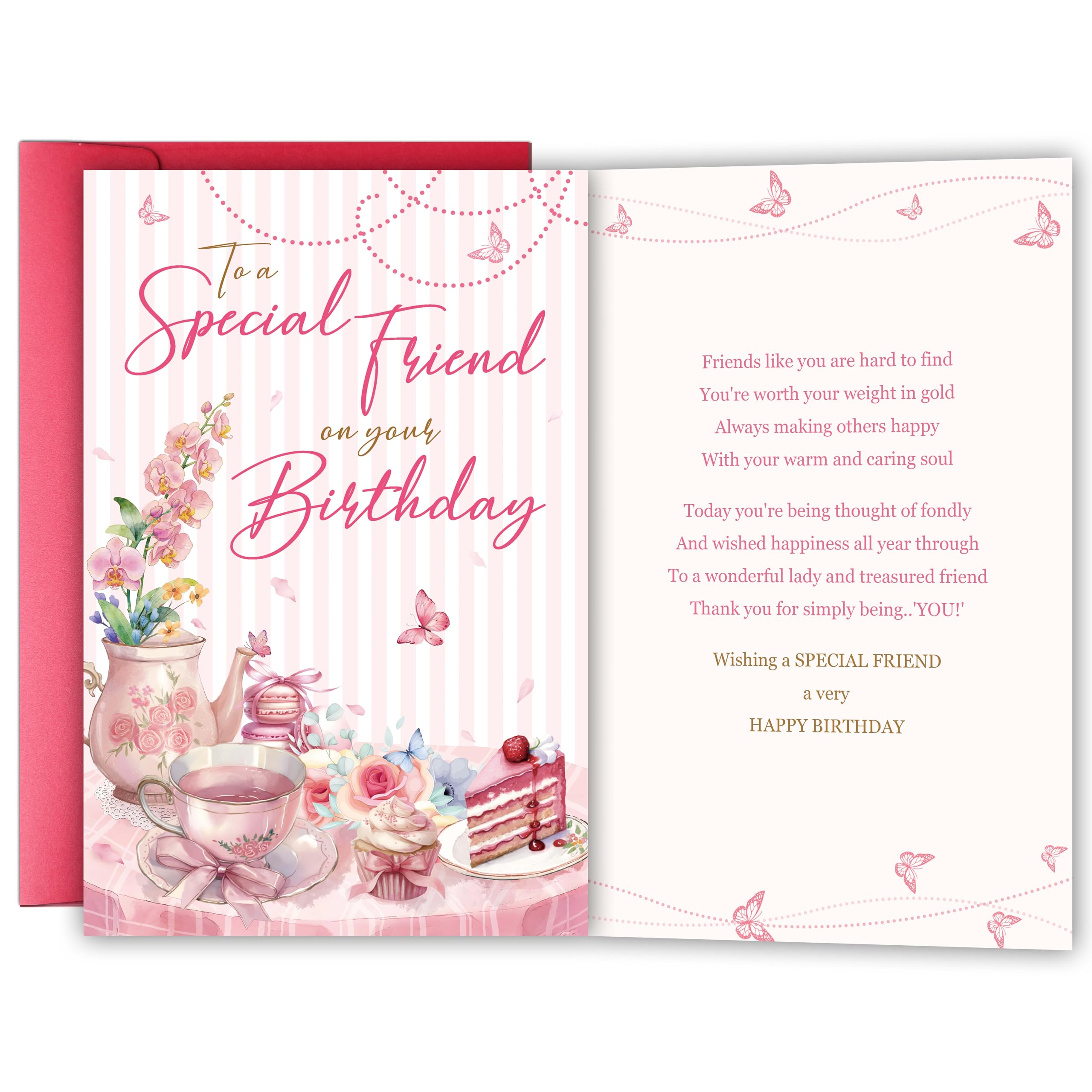 YIWANSIN Birthday Card Gift for Special Friend, Heartfelt Best Friend Birthday Card Gift for Her Women Bestie Sister