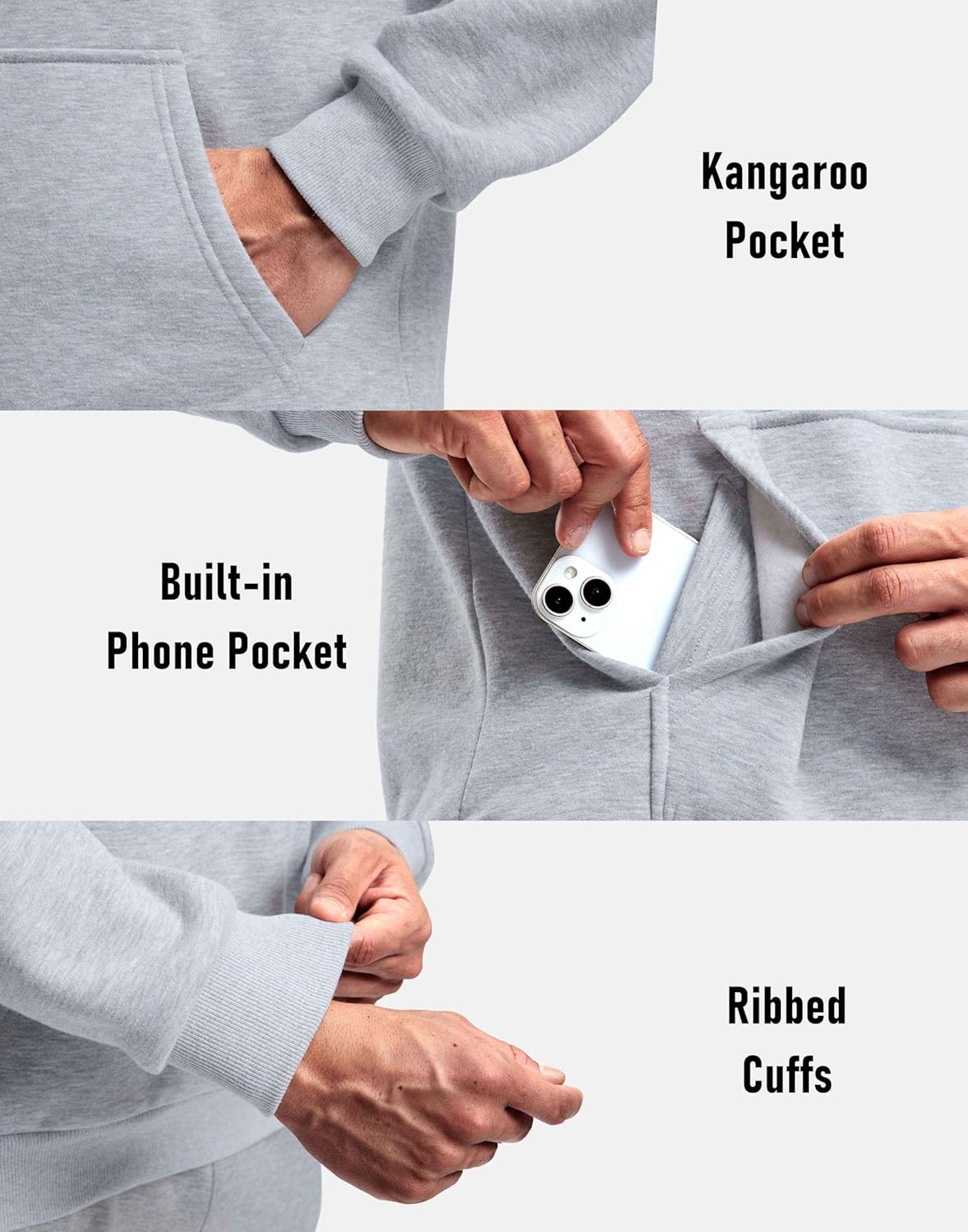 G Gradual Men's Fleece Hoodies Pullover Soft Warm Athletic Workout Gym Hooded Sweatshirt for Men with Pockets - Image 5