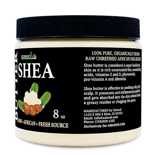Miniatura 8 de GreenIVe Mantequilla de karité 100 pura cruda exclusivamente en Tienda tarro de 8 onzas