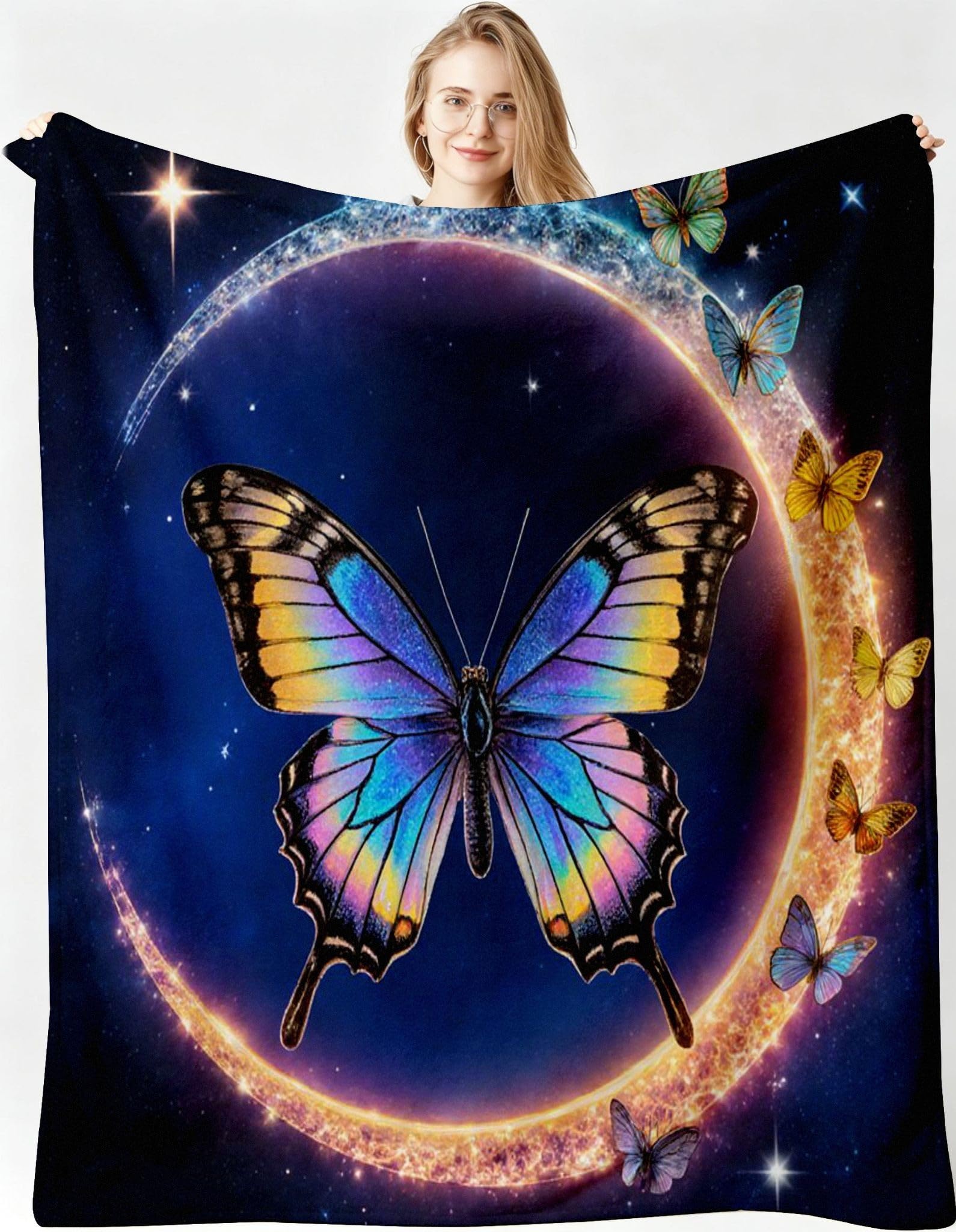 Manta 220x240 cm Mariposa Franela Polar para Cama 135/150-A278
