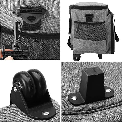 Miniatura 19 de LUXJA Estuche para máquina de coser con plataforma desmontable y almohadilla inferior extraíble, bolsa rodante que se adapta a la mayoría de Morado