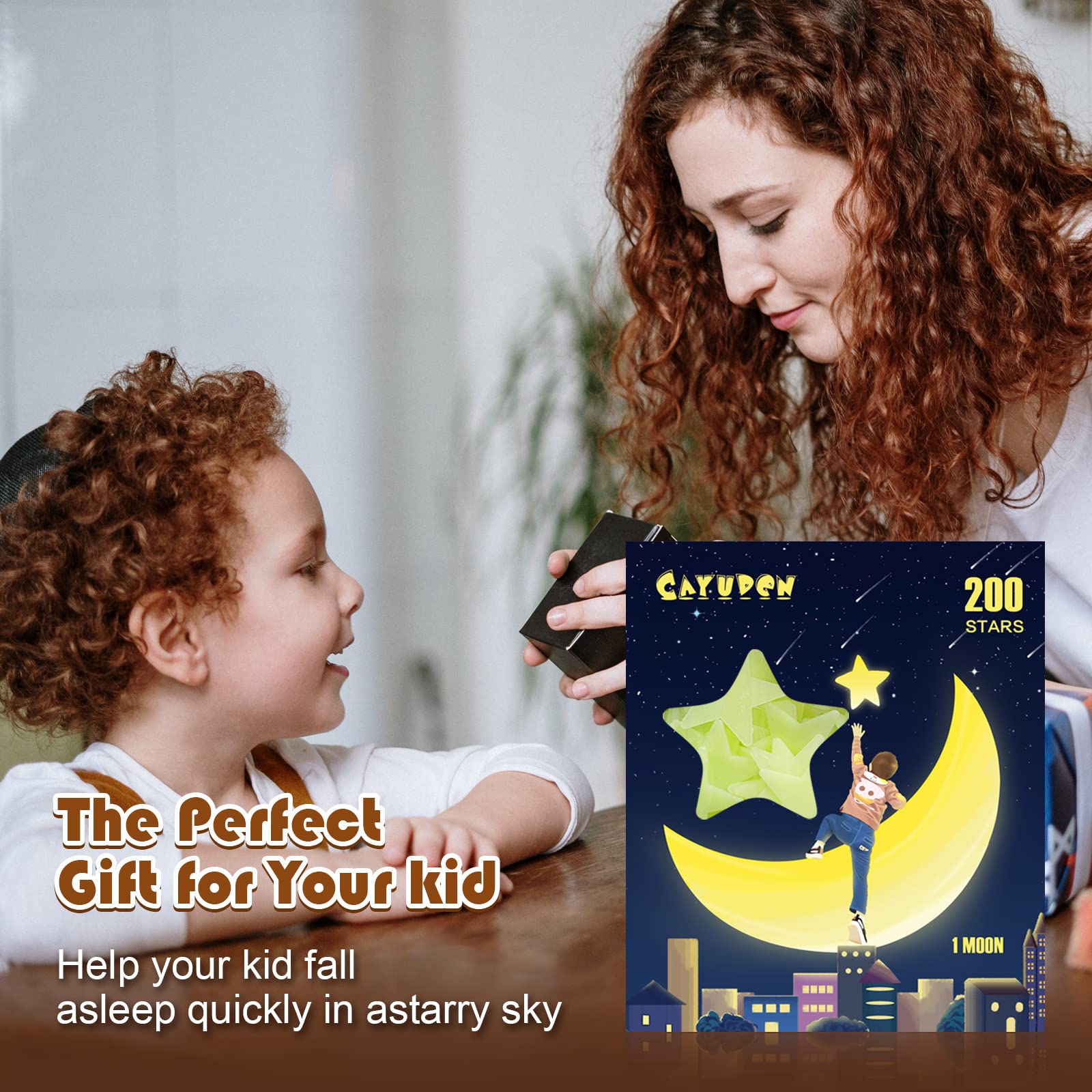 Adesivi da Parete Stelle Luminose Fluorescenti Lungo Luminosità Fosforescenti per Soffitto Camera Bambini
