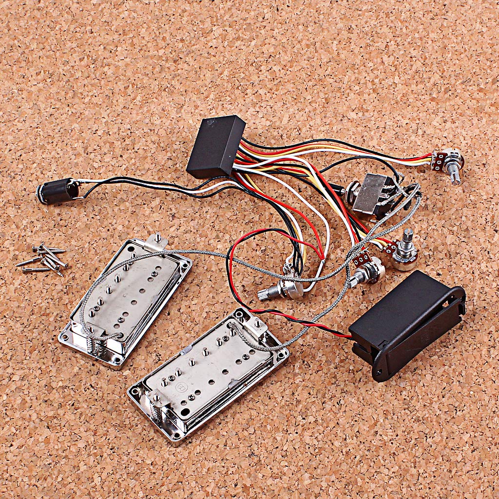 Alnicov 1 juego de pastillas de guitarra LP activas Humbucker con caja de batería de circuito electrónico