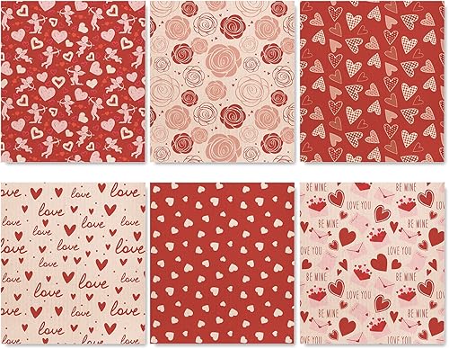 Whaline Paños de cocina suecos para el día de San Valentín, diseño de corazón y rosa, toalla de cocina reutilizable de algodón serie rosa para