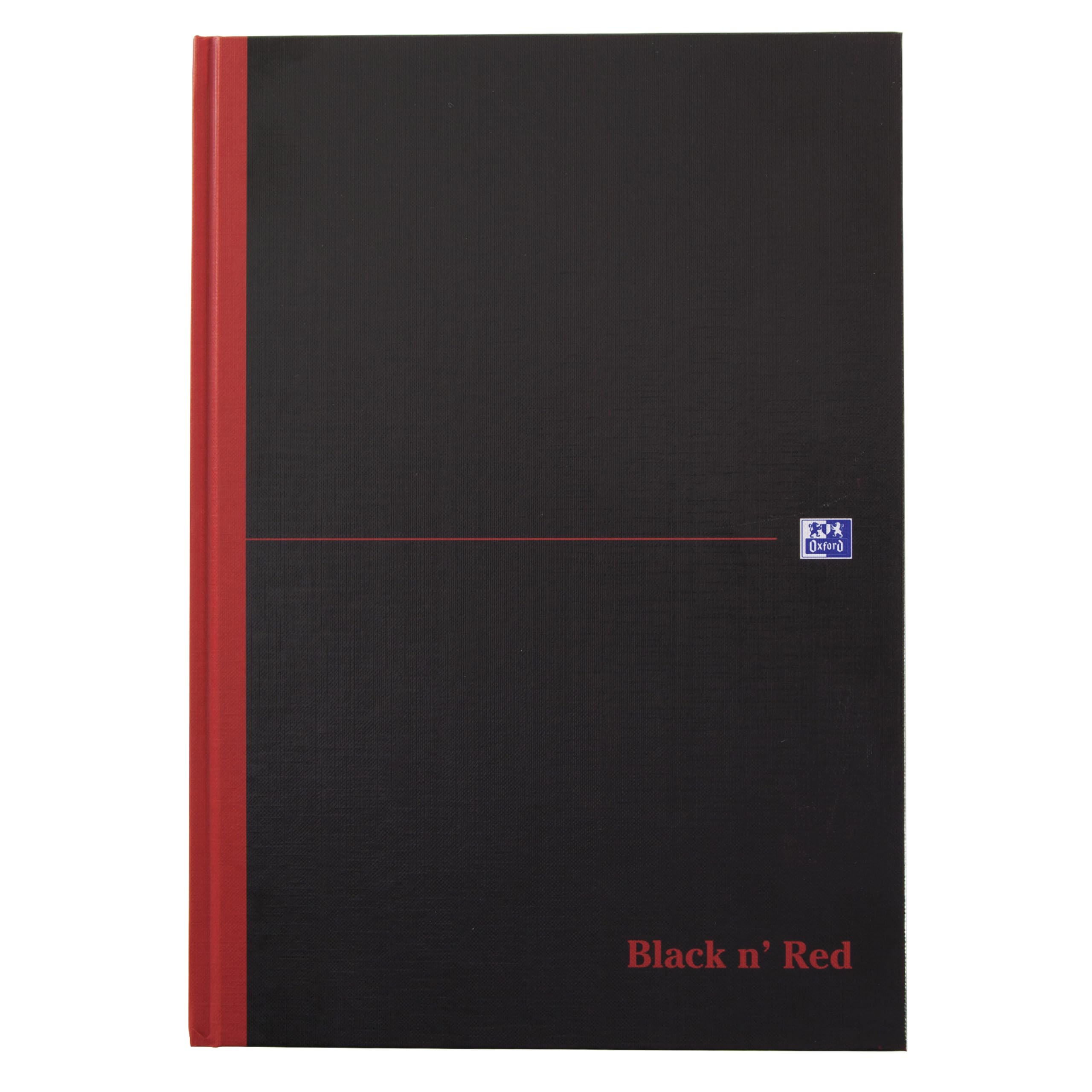 Oxford Black n' Red A4 Hardback Casebound Notebook, Narrow Ruled with Margin, 96 Page, 1 Notebook