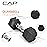 Cap Barbell 150 LB Rubber Coated Hex Dumbbell Hand Weight Set with Vertical Storage Rack - Chrome Handle | Blue Rack