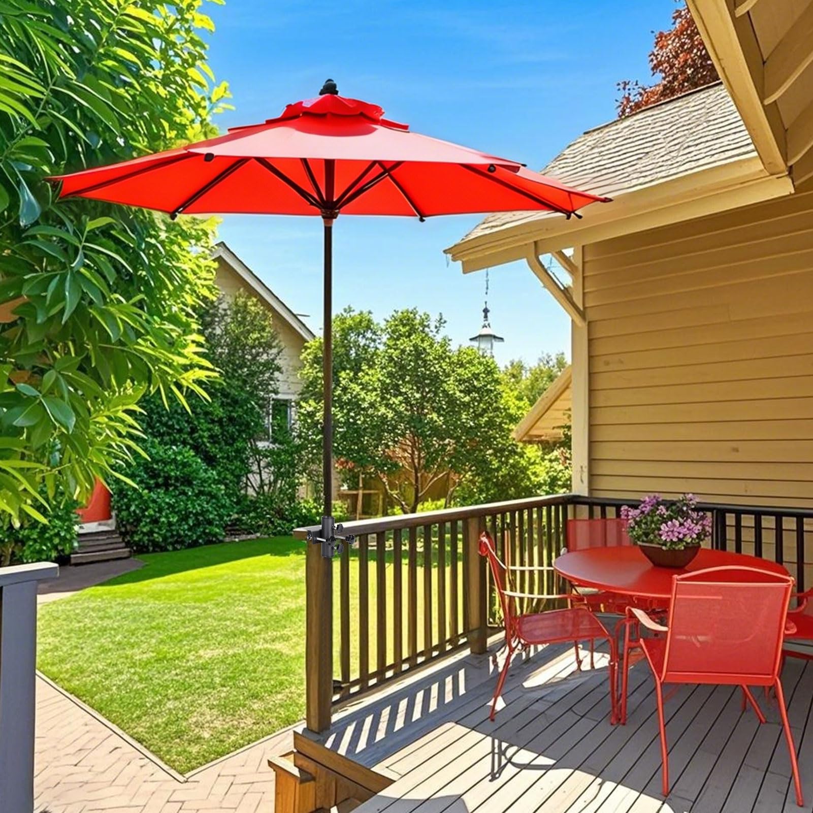 Uchwyt na parasol przeciwsłoneczny, stabilny uchwyt na parasol balkonowy, metalowy uchwyt na parasol balkonowy, regulowany uchwyt balkonowy na parasole przeciwsłoneczne, balkon, taras