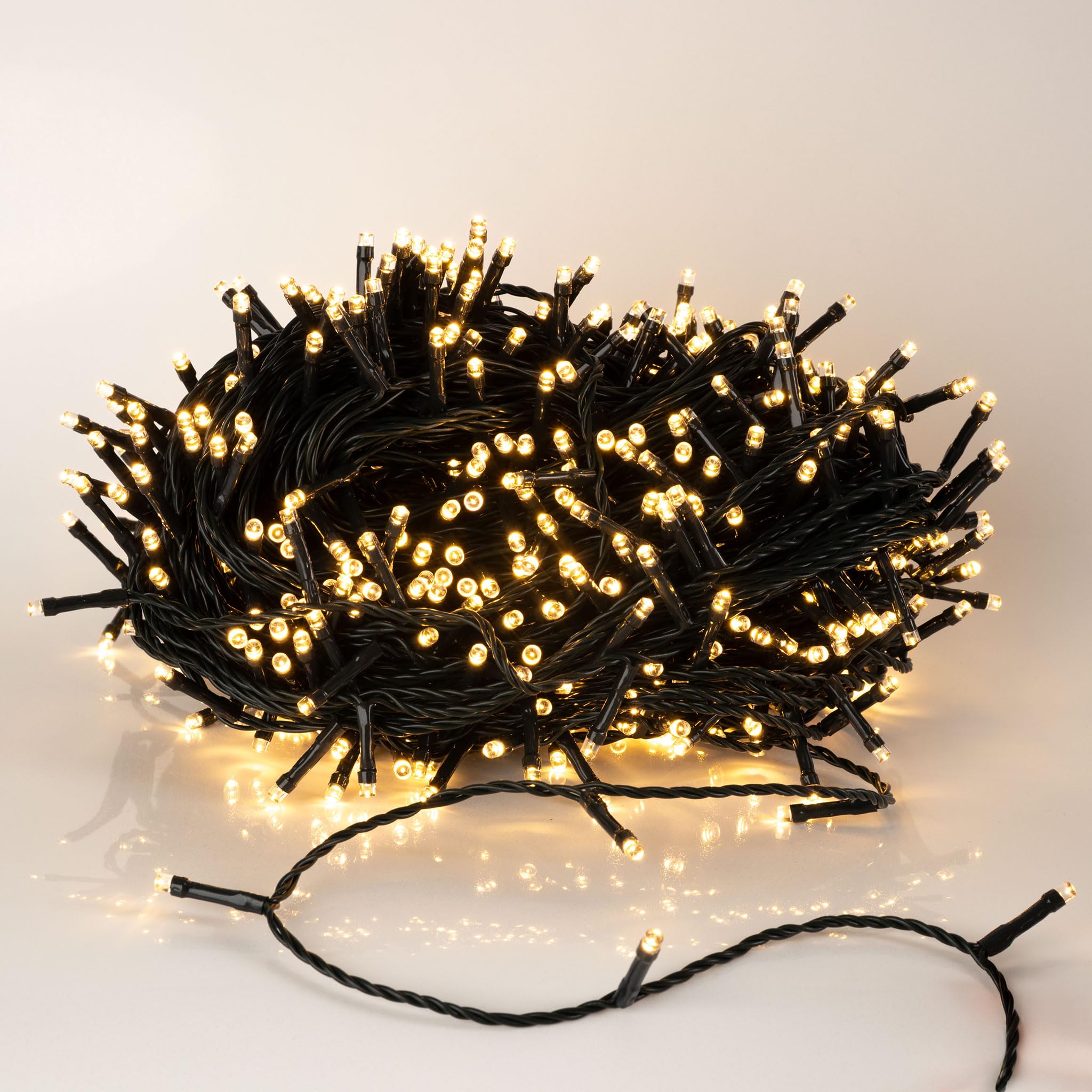 Cadena de luces LED con 200 ledes – LED: blanco cálido/Cable: Verde – para interiores y exteriores – Árbol de Navidad Guirnaldas Cadena de luz (200 LED – 20 m)