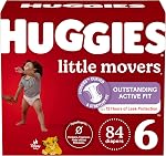 Disposable Baby Diapers Size 6 - Huggies Little Movers, 84ct, Mega Colossal Pack