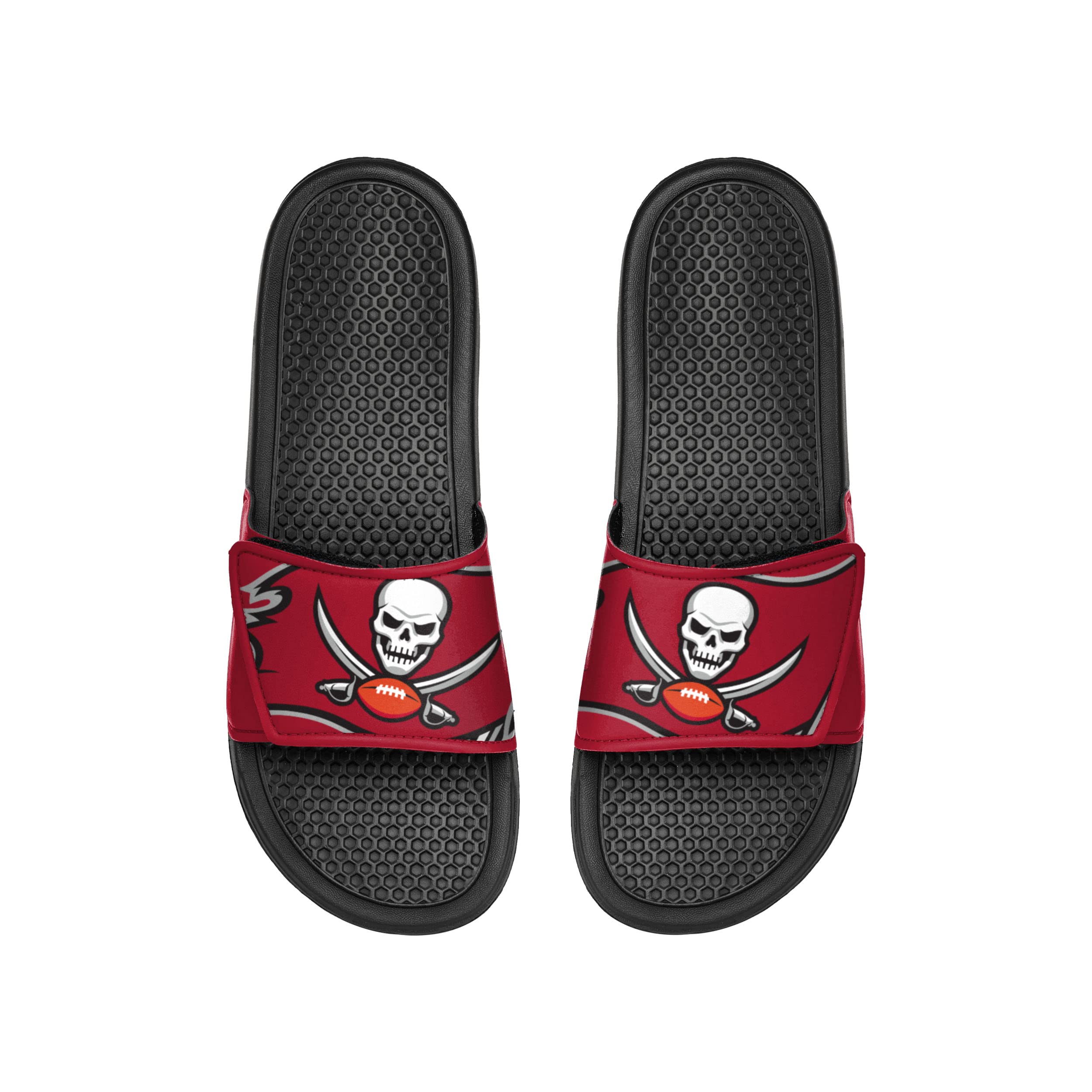 FOCO Men's NFL Team Cropped Big Logo Slide Flip Flop Sandals, 7-8