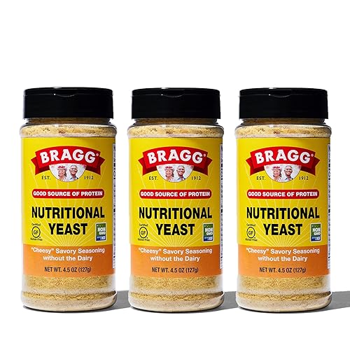 Bragg - Condimento nutritivo con levadura - Copos de queso vegano sin gluten Buena fuente de proteínas y vitaminas - Sustituto nutritivo y sabroso Bragg - Condimento nutritivo con levadura - Copos de queso vegano sin gluten Buena fuente de proteínas y vitaminas - Sustituto nutritivo y sabroso