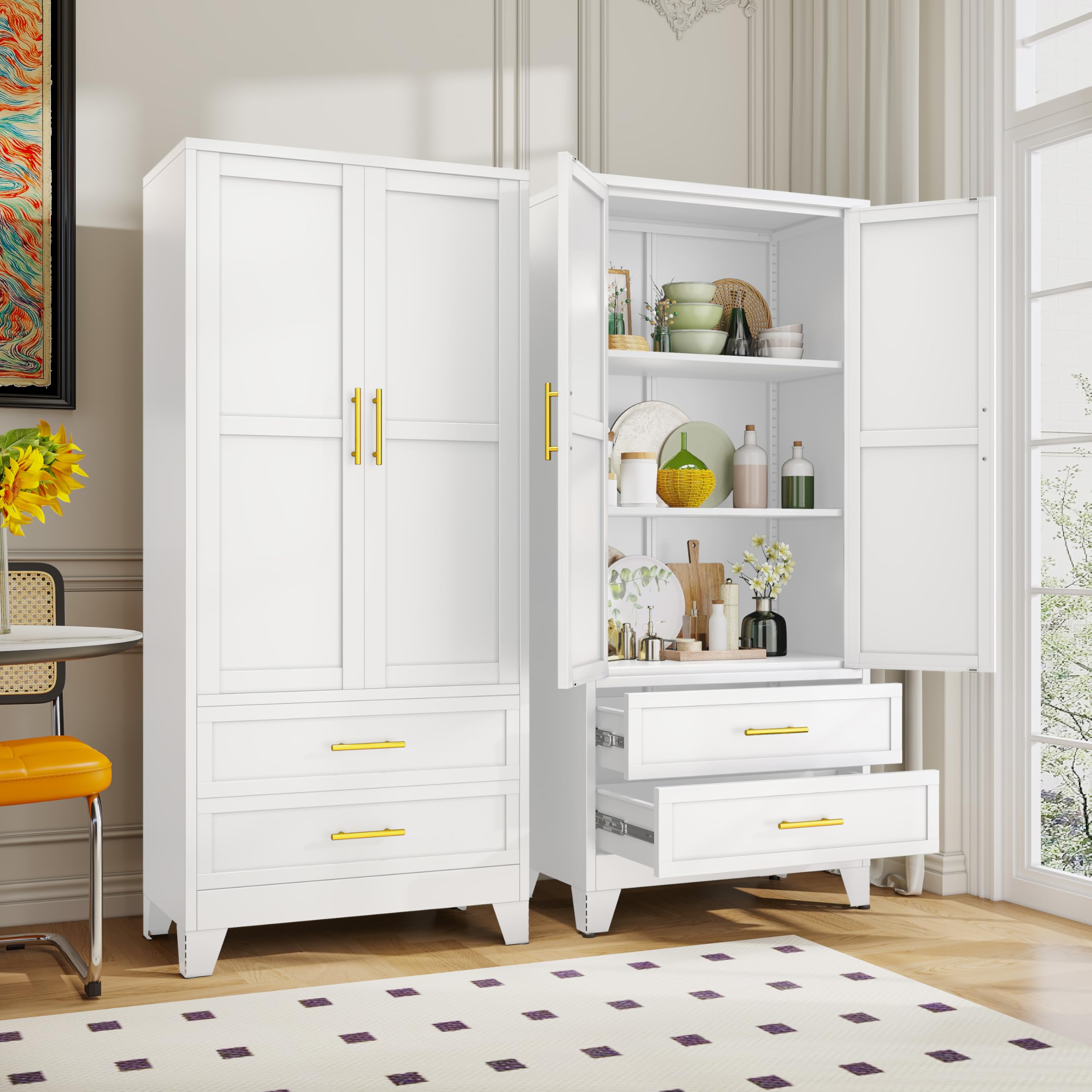 GAIOUS Steel Pantry Cabinet, 71" Metal Storage Cabinets