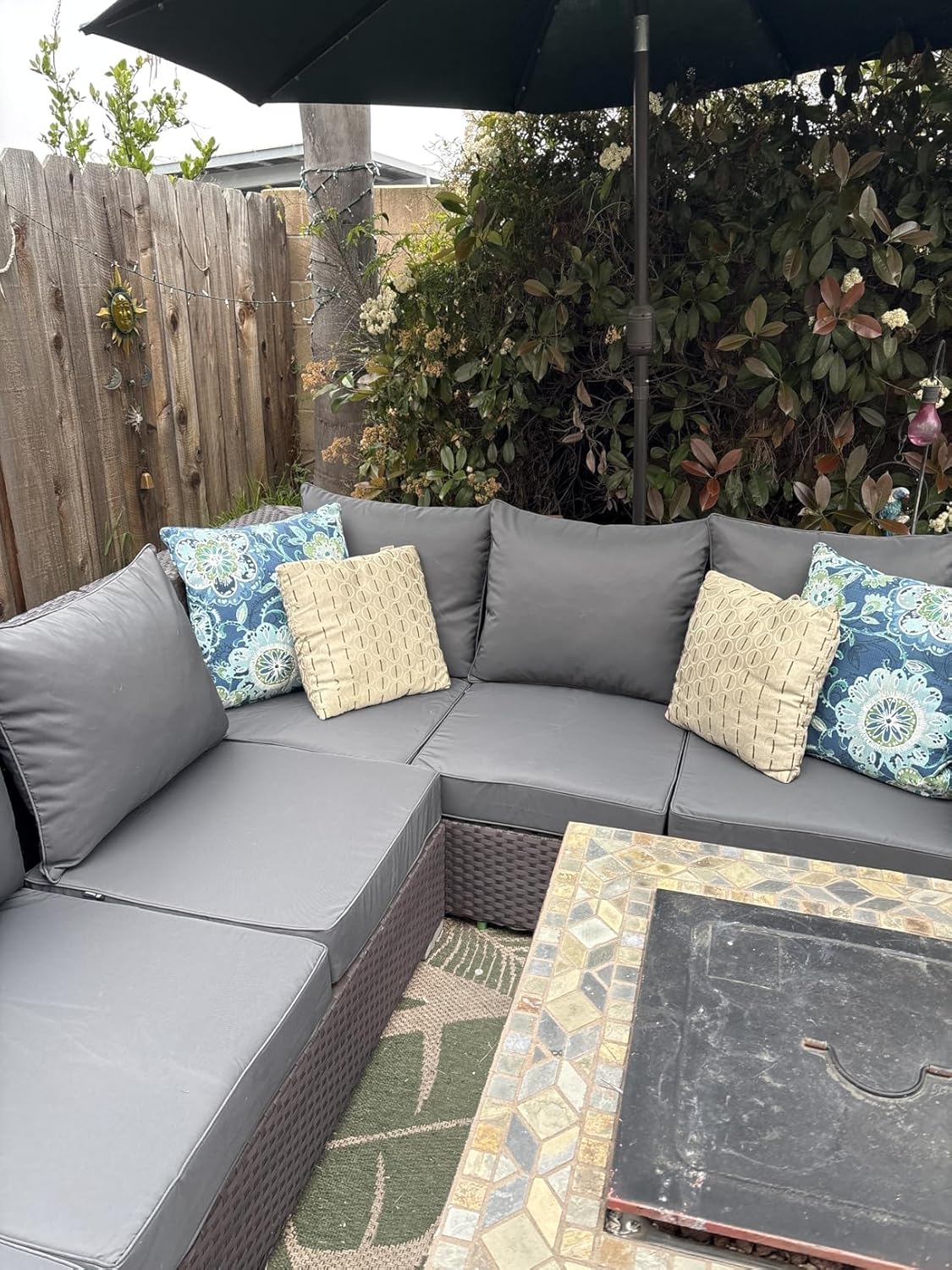 Oslimea Patio Cushion Covers Replacement Set of 4, Water UV Resistant Outdoor Cushion Slipcovers with Zipper Chair Seat Cushion Covers for Outdoor Furniture (24 x 20 Inch, 24 x 24 x 4 Inch, Grey)