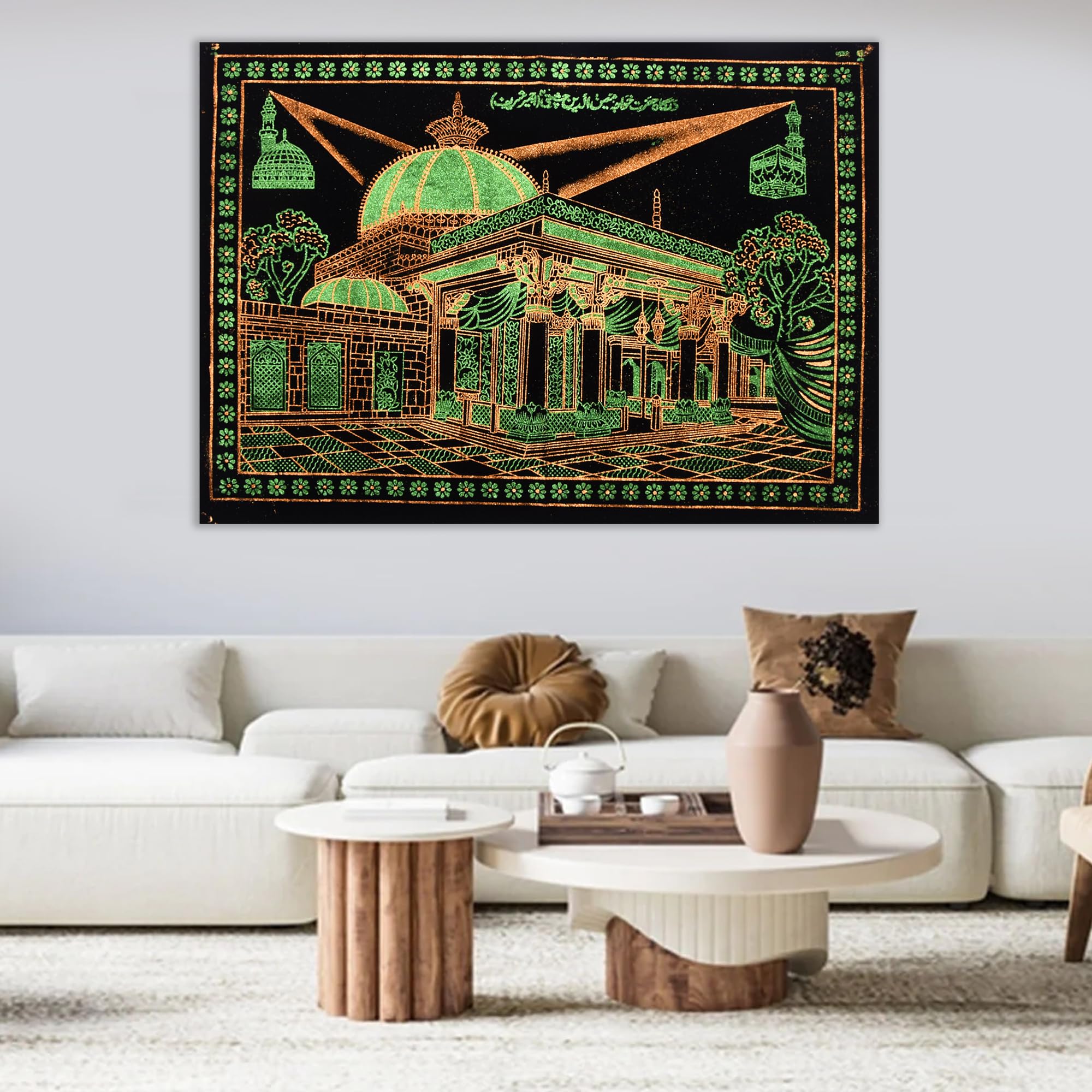 KhwajaDarbar Ajmer Sharif Dargah KGN Wall Hanging Tapestry - Multicolor, 38 * 27 Inches