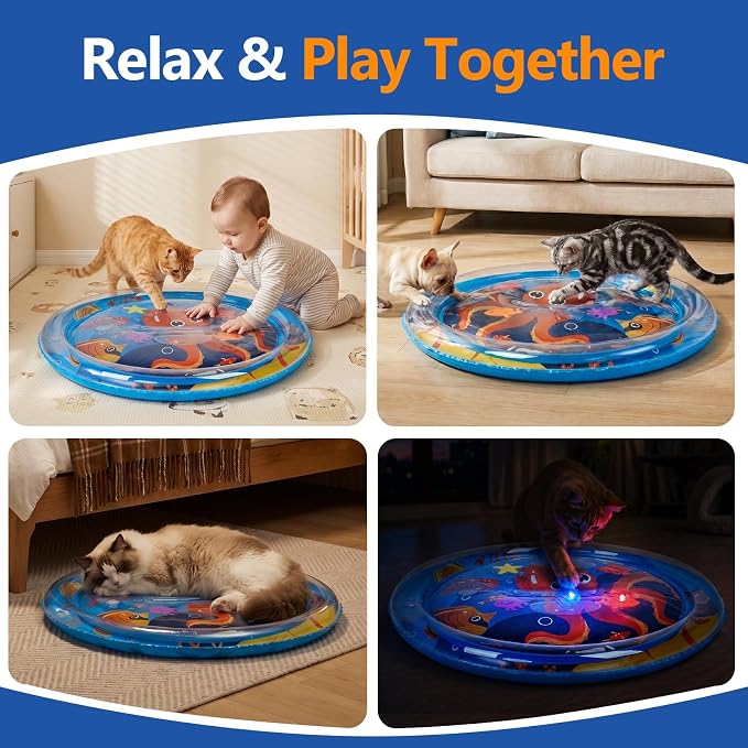Alfombra de Agua Sensorial para Gatos con Peces Flotantes miniatura 7