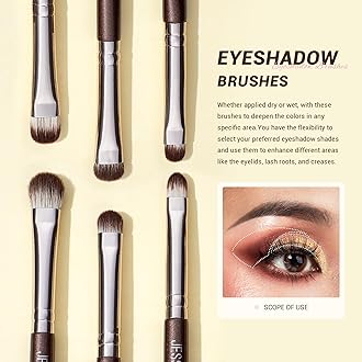 Jessup Eye Makeup Brushes Set Professional 15pcs Brown Eyeshadow Brush Eyebrow Concealer Eyeliner Blending Brush for Makeup Premium Synthetic Eye Brush Set, T499
