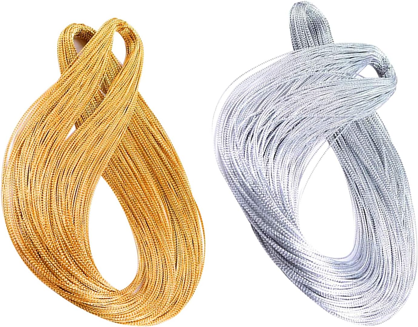200 Meters Gold Silver Twine Thread Jewelry Thread Bauble String Gold Metallic String Metallic Elastic Cords Tinsel Cord For Braids Christmas Paking Gift Wrapping Hanging