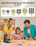 VEVOR Button Maker Machine, 32/58/75 mm 3-in-1, Plastic Pin Maker with 300pcs Button Parts, Circle Cutter and Magic Book, Reinforced Ergonomic Handle, for DIY Badges, Personalized Pins, Black - 2
