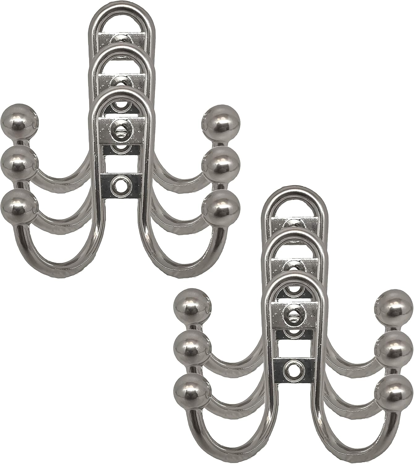 Double Coat Hook Hoops, Bronze, White & Satin Nickle