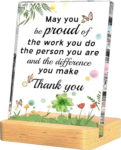 Regalo de agradecimiento para mujeres y hombres con caja de regalo, decoración de escritorio de oficina, 6 x 4 pulgadas, regalos de agradecimiento