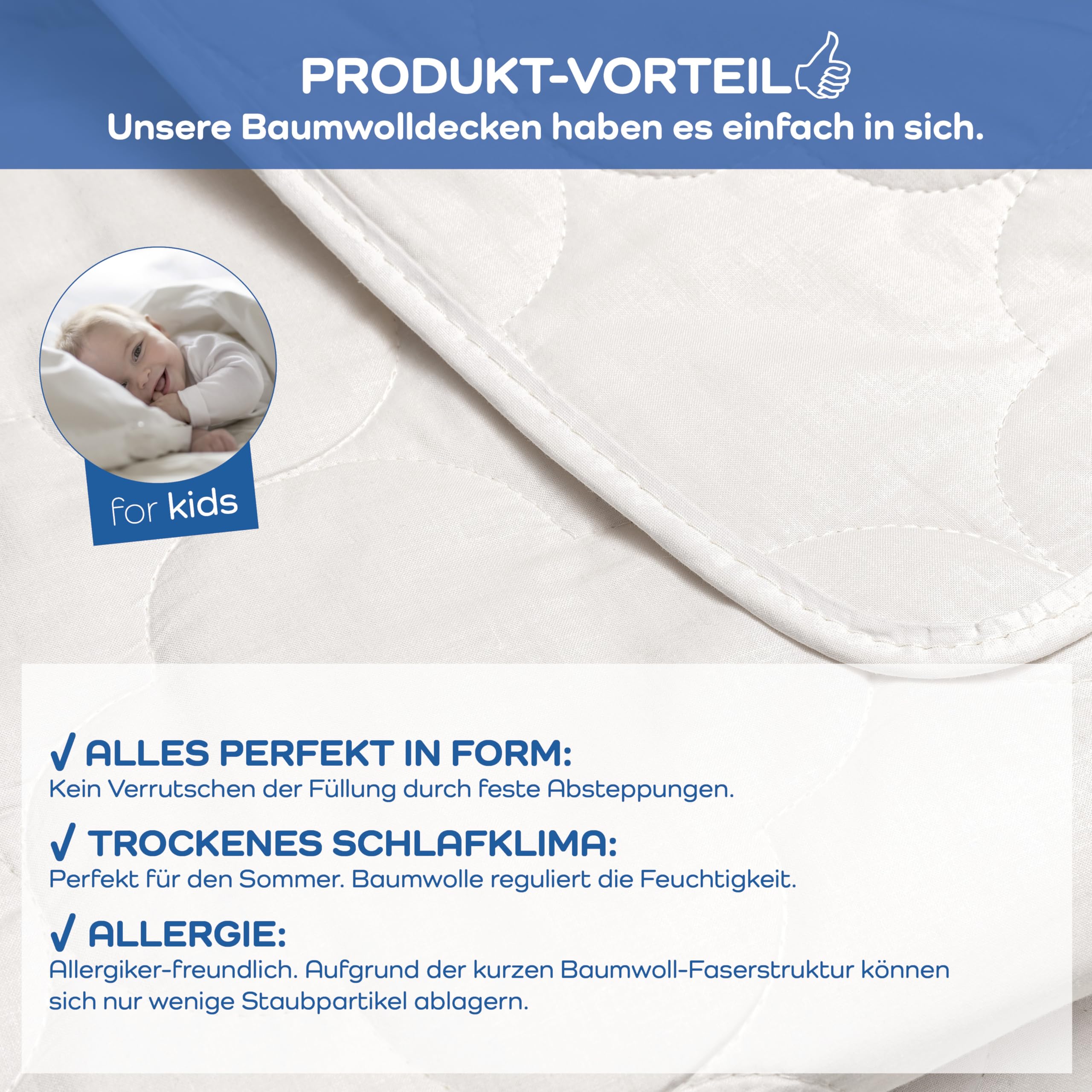 linea by böhmnerwald - Kids- Baumwolledecke leicht, 100x135, 100% Baumwolle, Allergiker geeignet, schonend waschbar bis 40°C, in Deutschland produziert