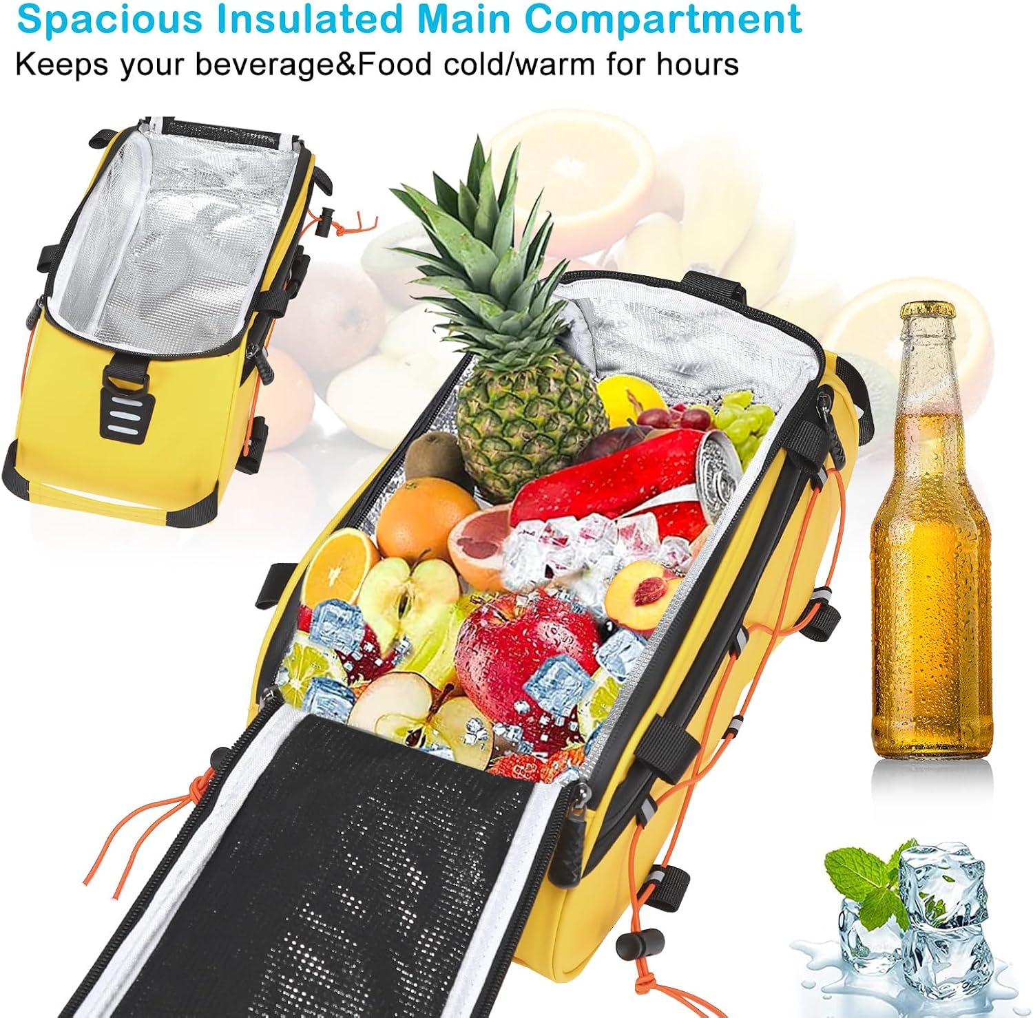 MOSISO Bike Rack Bag Bicycle Bike Trunk Cooler Storage Handbag, Yellow image 3