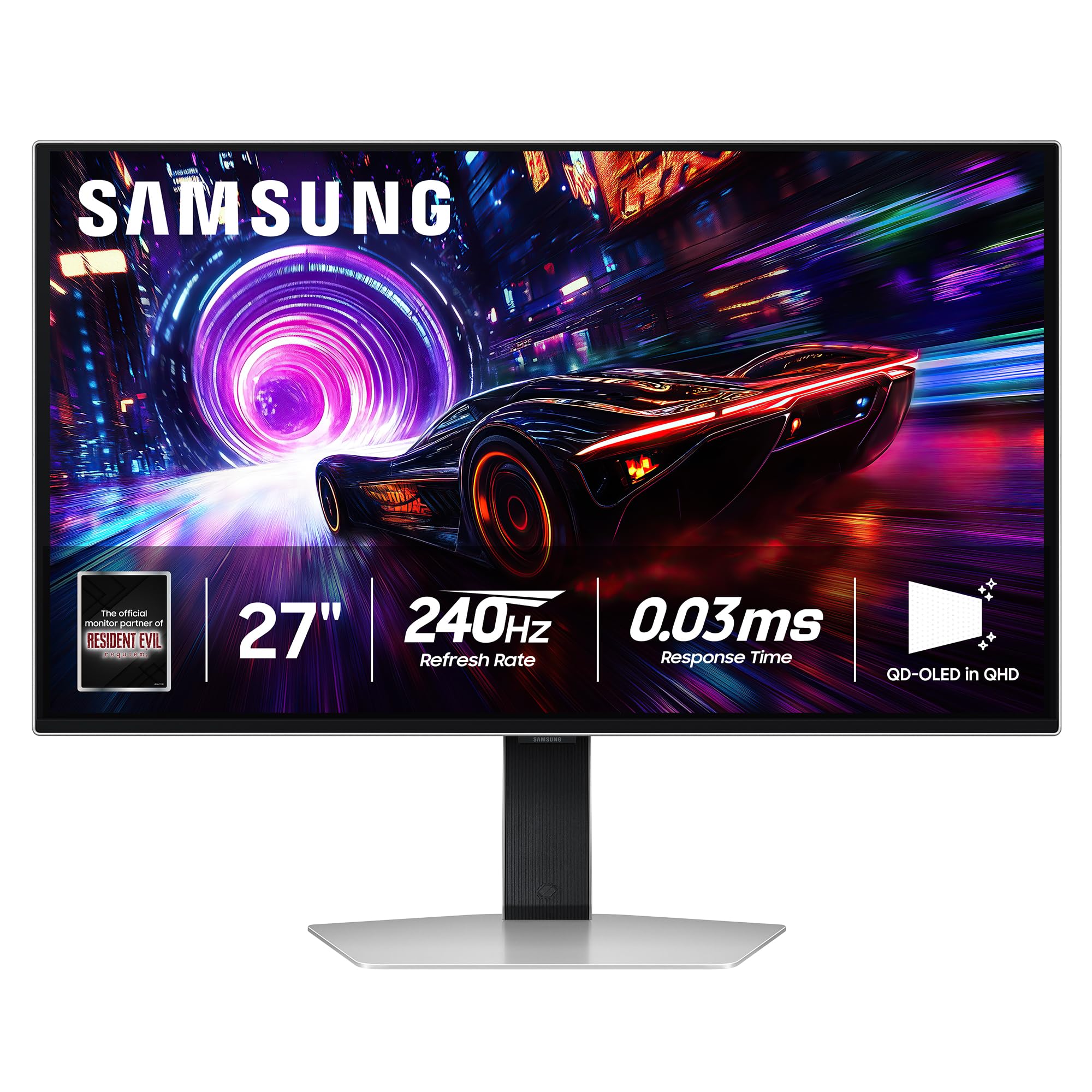 Samsung 27-inch Odyssey QD-OLED G8 (G81SF), 4K, 240Hz, Gaming Monitor, 0.03ms Response Time, DisplayHDR True Black 400, AMD FreeSync™ Premium Pro, Ergonomic Stand, LS27FG810SNXZA, 2025