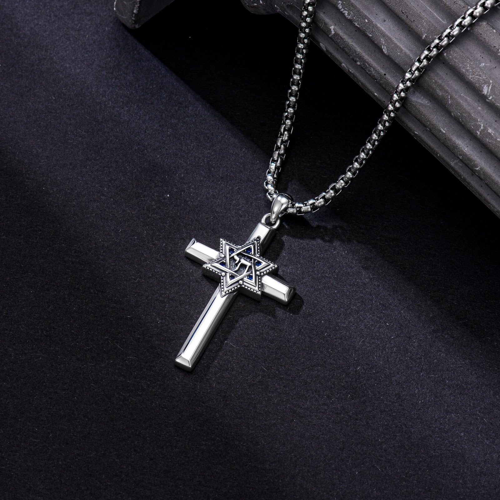 Kreuzkette für Damen und Herren 925 Sterling Silber Kreuz Anhänger Halskette Geburtstag Christlich Religiöse Schmuck Geschenke