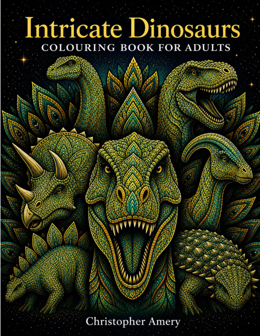 Intricate Dinosaur Colouring Book For Adults