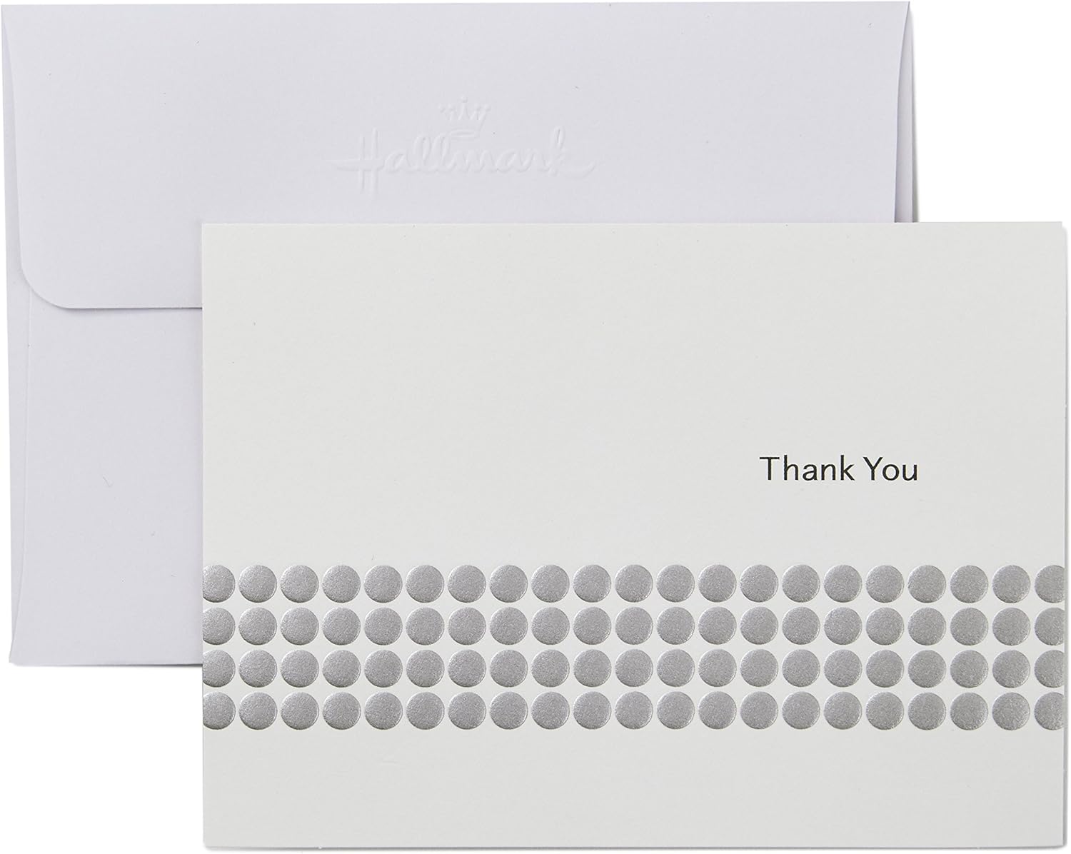 Hallmark Thank You Cards (Silver Foil Script, 40 Thank You Notes and Envelopes): Office Products