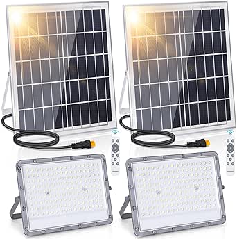 Faretto LED Solare 200W Aigostar - Luce Bianca 6500K, Telecomando, IP65, Per Esterni